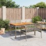 Set comedor de jardín 3 piezas con cojines ratán sintético gris en Conjuntos de jardín | Comprar online en Foru.es