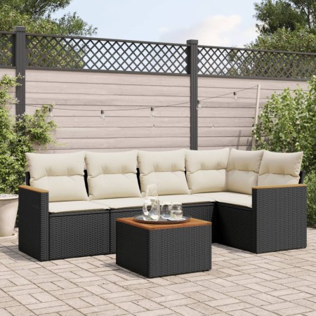 Set de sofás de jardín 6 piezas y cojines ratán sintético negro de , Conjuntos de jardín - Ref: Foro24-3225951, Precio: 342,6...