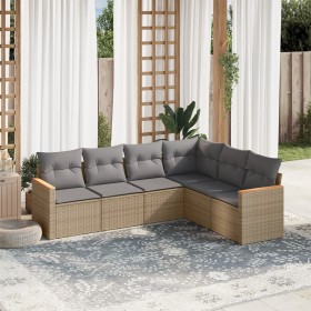 Juego de sofás jardín con cojines beige mezcla 6 pzas ratán PE de , Conjuntos de jardín - Ref: Foro24-3226003, Precio: 379,43...