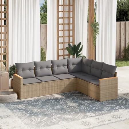 Juego de sofás jardín con cojines beige mezcla 6 pzas ratán PE de , Conjuntos de jardín - Ref: Foro24-3226003, Precio: 379,43...
