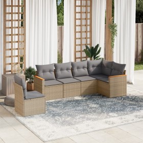 Juego de sofás jardín con cojines beige mezcla 6 pzas ratán PE de , Conjuntos de jardín - Ref: Foro24-3226017, Precio: 379,43...
