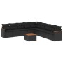 Set de sofás de jardín 10 pzas cojines ratán sintético negro de , Conjuntos de jardín - Ref: Foro24-3226062, Precio: 594,45 €...