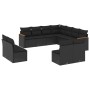 Set de sofás de jardín 11 pzas y cojines ratán sintético negro de , Conjuntos de jardín - Ref: Foro24-3226083, Precio: 678,68...