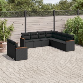 Set de sofás de jardín 8 piezas y cojines ratán sintético negro de , Conjuntos de jardín - Ref: Foro24-3226097, Precio: 595,3...