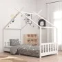 Solid white pine wood children's bed frame 90x200 cm by vidaXL, Cribs and beds for children - Ref: Foro24-283369, Price: 209,...