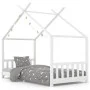 Solid white pine wood children's bed frame 90x200 cm by vidaXL, Cribs and beds for children - Ref: Foro24-283369, Price: 209,...