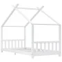 Solid white pine wood children's bed frame 90x200 cm by vidaXL, Cribs and beds for children - Ref: Foro24-283369, Price: 209,...