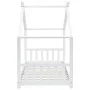 Solid white pine wood children's bed frame 90x200 cm by vidaXL, Cribs and beds for children - Ref: Foro24-283369, Price: 209,...