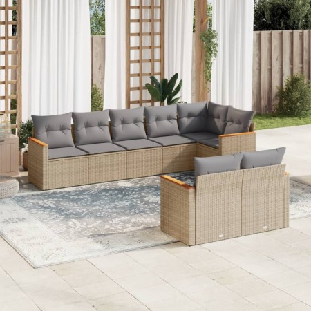 Juego de sofás jardín con cojines beige mezcla 8 pzas ratán PE de , Conjuntos de jardín - Ref: Foro24-3226150, Precio: 519,90...