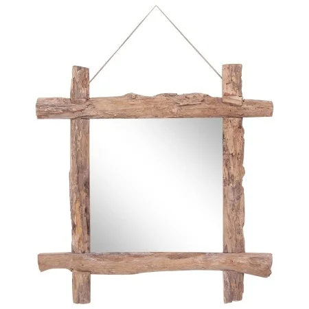 Espejo de troncos de madera maciza reciclada natural 70x70 cm de vidaXL, Espejos - Ref: Foro24-283934, Precio: 113,91 €, Desc...