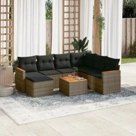 Set de sofás de jardín 8 pzas y cojines ratán sintético gris de , Conjuntos de jardín - Ref: Foro24-3226214, Precio: 441,05 €...