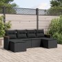Set de sofás de jardín 6 piezas y cojines ratán sintético negro de , Conjuntos de jardín - Ref: Foro24-3226216, Precio: 336,7...