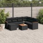 Set de sofás de jardín 8 piezas y cojines ratán sintético negro de , Conjuntos de jardín - Ref: Foro24-3226209, Precio: 476,9...