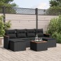 Set de comedor de jardín 7 pzas y cojines ratán sintético negro de , Conjuntos de jardín - Ref: Foro24-3226223, Precio: 377,5...