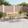 Set comedor de jardín 7 pzas con cojines ratán sintético beige en Conjuntos de jardín | Comprar online en Foru.es