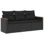 Set de sofás de jardín con cojines 3 pzas ratán sintético negro de , Conjuntos de jardín - Ref: Foro24-3225754, Precio: 201,6...