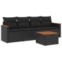 Set de muebles de jardín 5 pzas y cojines ratán sintético negro de , Conjuntos de jardín - Ref: Foro24-3225775, Precio: 295,1...