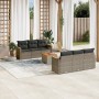 Set de sofás de jardín 7 piezas con cojines ratán PE gris de , Conjuntos de jardín - Ref: Foro24-3225794, Precio: 391,89 €, D...