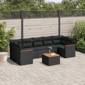 Set de sofás de jardín 8 piezas y cojines ratán sintético negro by , Garden sets - Ref: Foro24-3225810, Price: 533,54 €, Disc...