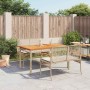 Set comedor de jardín 3 pzas con cojines ratán sintético beige en Conjuntos de jardín | Comprar online en Foru.es