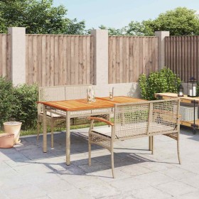 Set comedor de jardín 3 pzas con cojines ratán sintético beige en Conjuntos de jardín | Comprar online en Foru.es