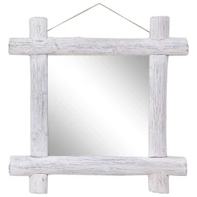 Espejo de troncos de madera maciza reciclada blanca 70x70 cm de vidaXL, Espejos - Ref: Foro24-283932, Precio: 78,23 €, Descue...