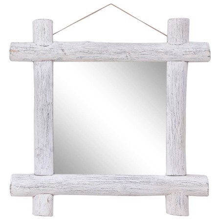 Espejo de troncos de madera maciza reciclada blanca 70x70 cm de vidaXL, Espejos - Ref: Foro24-283932, Precio: 78,70 €, Descue...