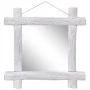 Espejo de troncos de madera maciza reciclada blanca 70x70 cm de vidaXL, Espejos - Ref: Foro24-283932, Precio: 78,23 €, Descue...