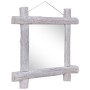 Espejo de troncos de madera maciza reciclada blanca 70x70 cm de vidaXL, Espejos - Ref: Foro24-283932, Precio: 78,70 €, Descue...