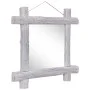 Espejo de troncos de madera maciza reciclada blanca 70x70 cm de vidaXL, Espejos - Ref: Foro24-283932, Precio: 78,23 €, Descue...