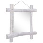 Espejo de troncos de madera maciza reciclada blanca 70x70 cm de vidaXL, Espejos - Ref: Foro24-283932, Precio: 78,70 €, Descue...