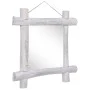 Espejo de troncos de madera maciza reciclada blanca 70x70 cm de vidaXL, Espejos - Ref: Foro24-283932, Precio: 78,23 €, Descue...