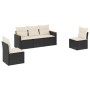 Set de muebles de jardín 5 pzas y cojines ratán sintético negro de , Conjuntos de jardín - Ref: Foro24-3225846, Precio: 283,0...