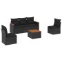 Set de sofás de jardín 6 piezas y cojines ratán sintético negro de , Conjuntos de jardín - Ref: Foro24-3225852, Precio: 346,9...