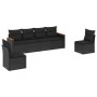Set de sofás de jardín 6 piezas y cojines ratán sintético negro de , Conjuntos de jardín - Ref: Foro24-3225859, Precio: 373,3...