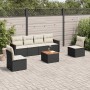 Set de comedor de jardín 7 pzas y cojines ratán sintético negro de , Conjuntos de jardín - Ref: Foro24-3225867, Precio: 355,5...