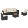 Set de comedor de jardín 7 pzas y cojines ratán sintético negro de , Conjuntos de jardín - Ref: Foro24-3225867, Precio: 355,5...