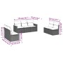 Set de sofás de jardín 7 piezas con cojines ratán PE gris de , Conjuntos de jardín - Ref: Foro24-3225878, Precio: 386,62 €, D...
