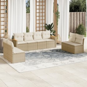 Juego de sofás de jardín con cojines beige 8 pzas ratán PE de , Conjuntos de jardín - Ref: Foro24-3225890, Precio: 469,43 €, ...