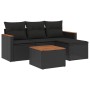 Set de muebles de jardín 5 pzas y cojines ratán sintético negro de , Conjuntos de jardín - Ref: Foro24-3225908, Precio: 283,7...
