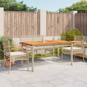 Set comedor de jardín 5 pzas con cojines ratán sintético beige en Conjuntos de jardín | Comprar online en Foru.es