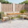 Set comedor de jardín 5 pzas con cojines ratán sintético beige en Conjuntos de jardín | Comprar online en Foru.es