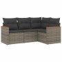 Set de sofás de jardín 4 pzas y cojines ratán sintético gris de , Conjuntos de jardín - Ref: Foro24-3225934, Precio: 249,26 €...