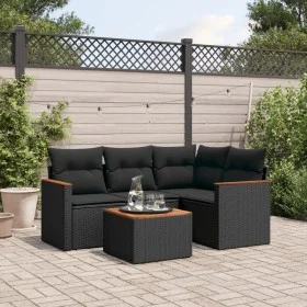 Set de muebles de jardín 5 pzas y cojines ratán sintético negro de , Conjuntos de jardín - Ref: Foro24-3225936, Precio: 327,8...