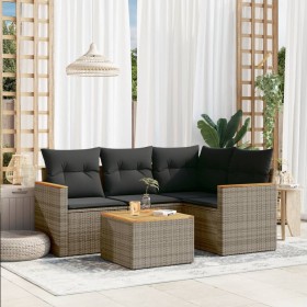 Juego de sofás jardín con cojines 5 pzas ratán sintético gris de , Conjuntos de jardín - Ref: Foro24-3225941, Precio: 287,69 ...