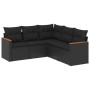 Set de muebles de jardín 5 pzas y cojines ratán sintético negro de , Conjuntos de jardín - Ref: Foro24-3225957, Precio: 334,2...