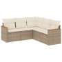 Juego de sofás jardín con cojines 5 pzas ratán sintético beige de , Conjuntos de jardín - Ref: Foro24-3225960, Precio: 332,24...