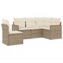 Juego de sofás jardín con cojines 5 pzas ratán sintético beige de , Conjuntos de jardín - Ref: Foro24-3225974, Precio: 332,24...