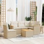 Juego de sofás jardín con cojines 6 pzas ratán sintético beige de , Conjuntos de jardín - Ref: Foro24-3225981, Precio: 375,25...
