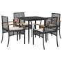 Set de muebles jardín 5 pzas con cojines ratán sintético negro en Conjuntos de jardín | Comprar online en Foru.es